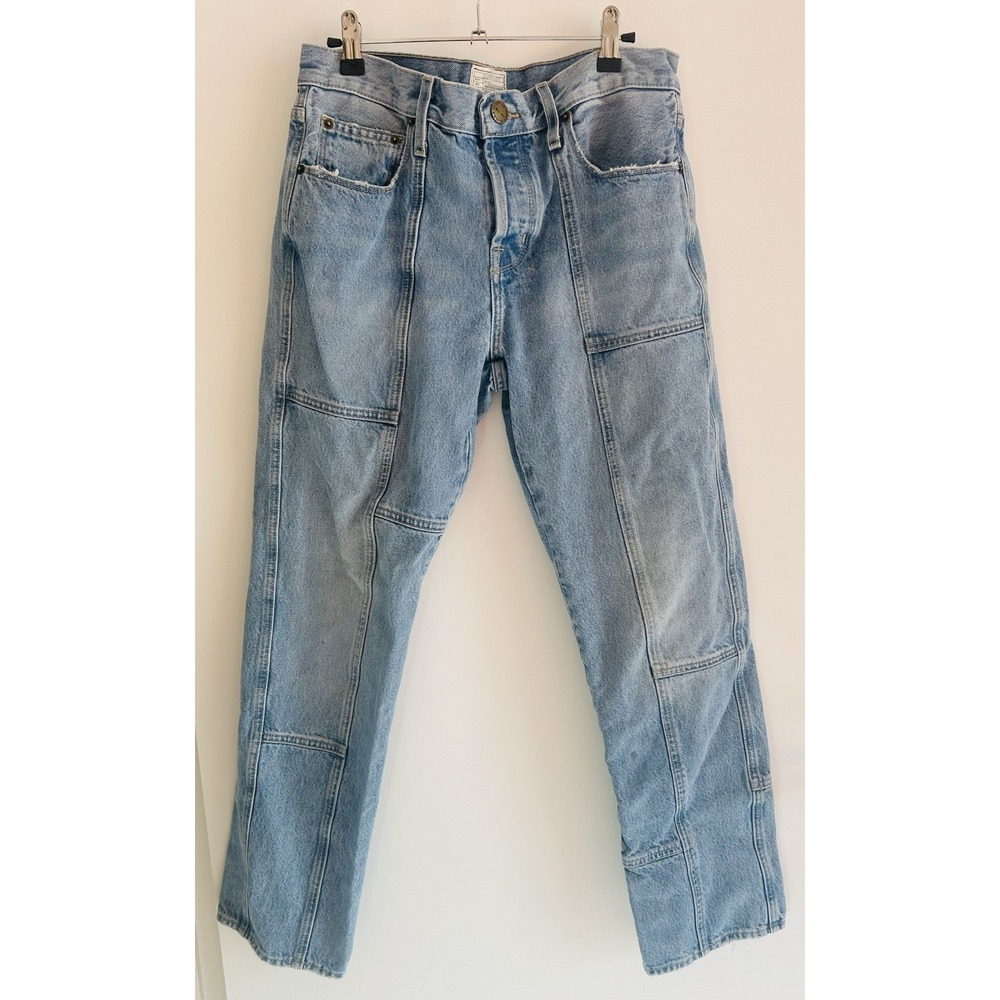 Current Elliott Anthropologie Patchwork Denim Jeans Unisex W 28 M 31 Blue Trendy